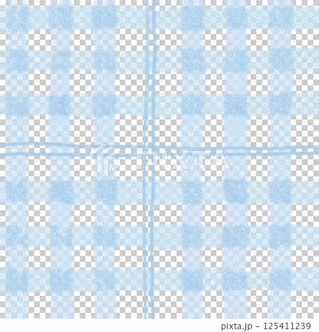 Light Blue Plaid Tartan Gingham Check Hand Drawn Background Pattern Overlay 125411239