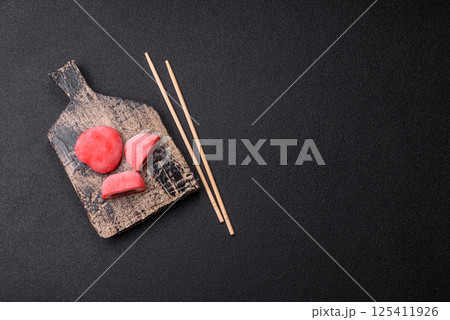 Delicious sweet mochi in the shape of red hearts Delicious sweet mochi in the shape of red hearts 125411926