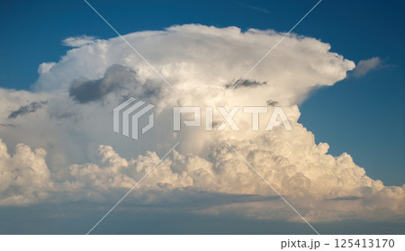 Florida weather in summer rain season. Blue sky with white clouds. Bright skyscape 125413170