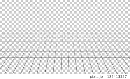 遠近感を強調したシンプルなグリッドパース背景イラスト 125413327