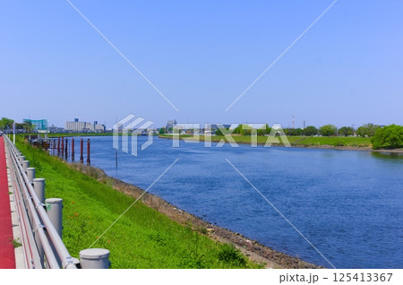 東京都足立区中川沿いの風景2025年4月 東京都足立区中川沿いの風景2025年4月 125413367