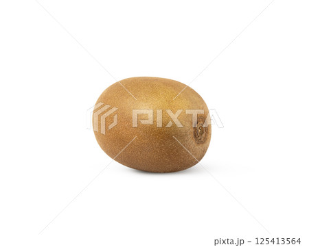 Single kiwi fruit isolated on white background with shadow Single kiwi fruit isolated on white background with shadow 125413564