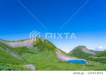 【山岳素材】夏の乗鞍岳の不消ヶ池【長野県】 【山岳素材】夏の乗鞍岳の不消ヶ池【長野県】 125413631