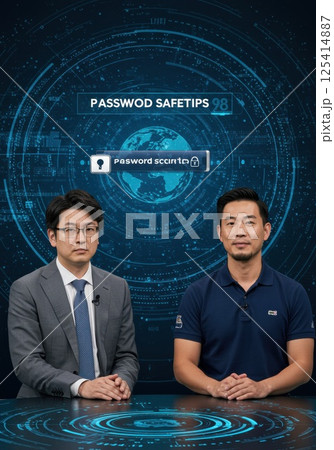 パスワードの安全対策を解説する日本人セキュリティ専門家（ai生成画像） 125414887
