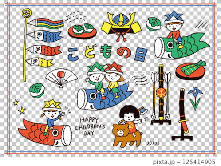 簡單可愛的兒童節（彩色） 125414905