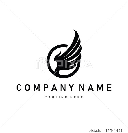 wing logo black silhouette design minimalist animal wings with simple black concept for business symbol or product brand template wing logo black silhouette design minimalist animal wings with simple black concept for business symbol or product brand template 125414914