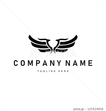 wing logo black silhouette design minimalist animal wings with simple black concept for business symbol or product brand template wing logo black silhouette design minimalist animal wings with simple black concept for business symbol or product brand template 125414916
