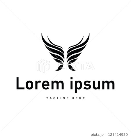 wing logo black silhouette design minimalist animal wings with simple black concept for business symbol or product brand template wing logo black silhouette design minimalist animal wings with simple black concept for business symbol or product brand template 125414920