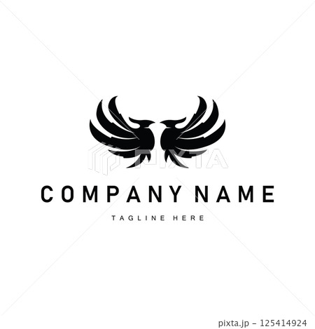 wing logo black silhouette design minimalist animal wings with simple black concept for business symbol or product brand template 125414924