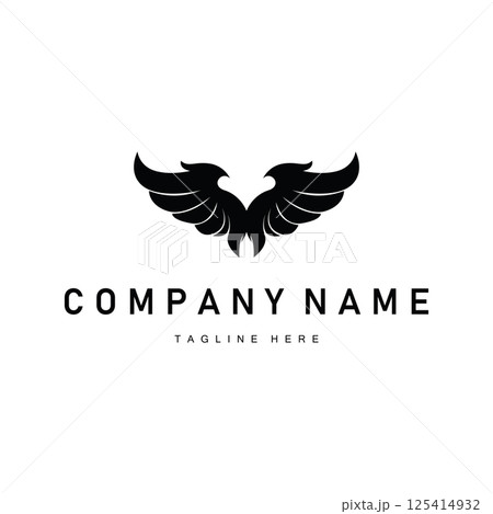wing logo black silhouette design minimalist animal wings with simple black concept for business symbol or product brand template 125414932