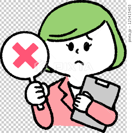 身著西裝、手持十字架的女子（含文件） 125415403