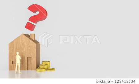 The House and question mark for real estate or property concept 3d rendering. 125415534