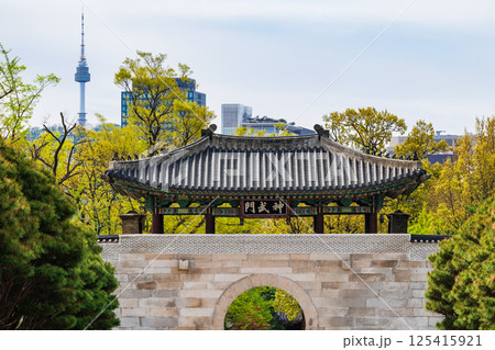 ソウル　景福宮神武門とNソウルタワー（南山タワー） 125415921