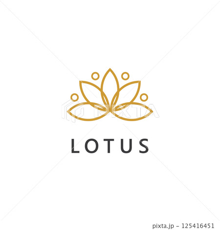abstract flower lotus logo. luxury spa beauty design template 125416451