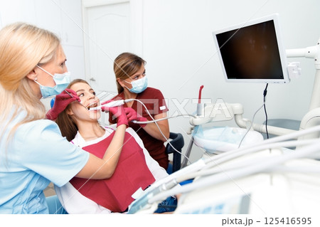 dental consultation, whitening dental clinic, dentist office, Dental treatment, dentist chair, dental specialist dental consultation, whitening dental clinic, dentist office, Dental treatment, dentist chair, dental specialist 125416595