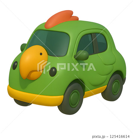 オウムのデザインのかわいい車 125416614