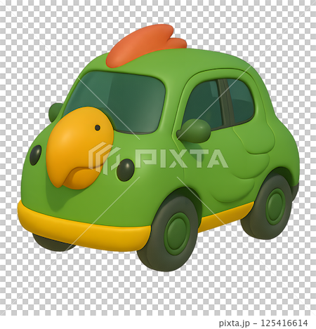 オウムのデザインのかわいい車 125416614