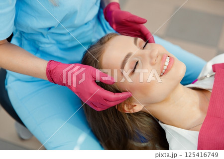 facial joints, doctor examining, checking teeth, dentist office, dentistry clinic, dental instruments facial joints, doctor examining, checking teeth, dentist office, dentistry clinic, dental instruments 125416749