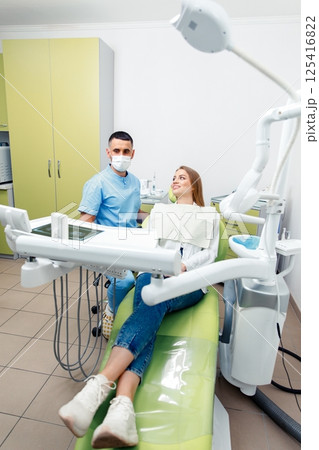 dental consultation, dentist checking teeth, dental examination, healthy teeth, dentist office, professional orthodontic clinic 125416822