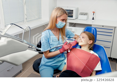 dental check-up, dental care kids, pediatric dentist, Professional stomatology kid, dentist clinic, dental examination 125416828