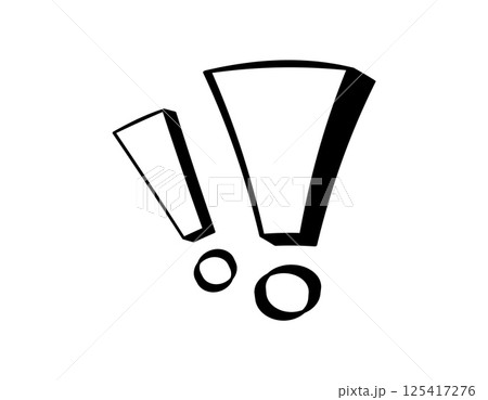 Exclamation and question marks together in bold black design Exclamation and question marks together in bold black design 125417276