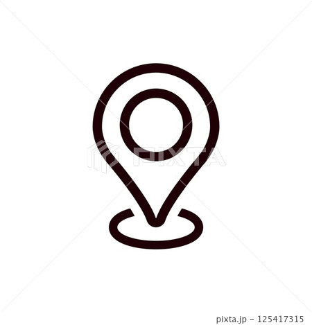 Simple map pin symbol in black showing a location on a map with a neat circular design Simple map pin symbol in black showing a location on a map with a neat circular design 125417315