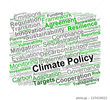 Climate Policy Word Cloud. Key Concepts for Global Environmental Strategies 125418022