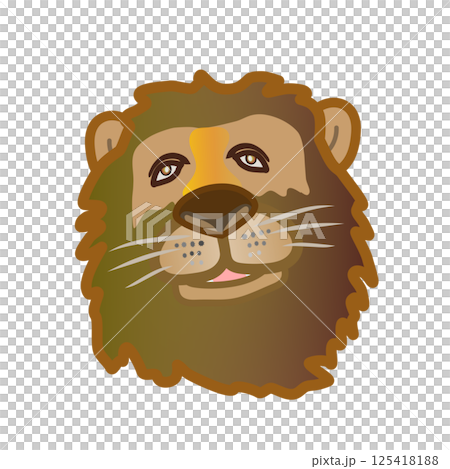 獅子臉插圖 125418188