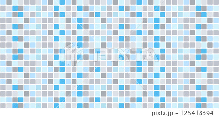 Blue and Grey Mosaic Tile Design backgrounds wall with square shape mosaic for presentation slides, template with space for texts, business card , abstraction creative website banners material element 125418394
