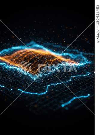 暗闇に浮かぶ発光データ可視化（ai生成画像） 125418408