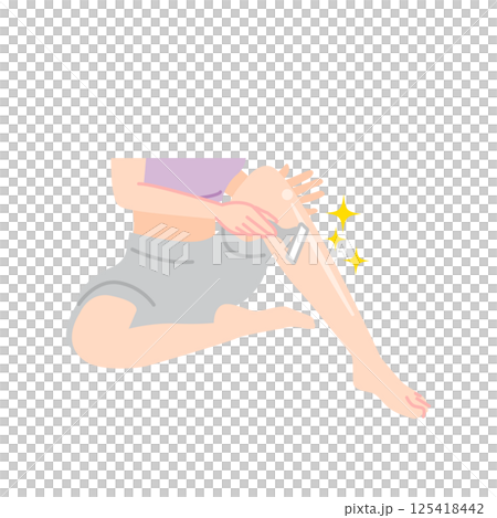 自分で脛の脱毛をする女性 125418442