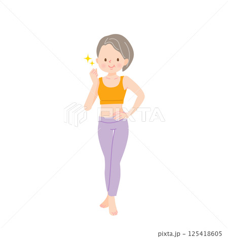 ガッツポーズするミドル女性インストラクター 125418605