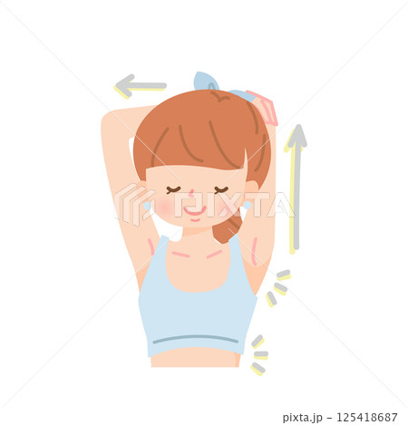 上半身をストレッチする女性 125418687