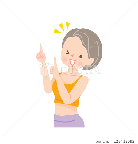 　案内するミドル女性インストラクター 125418692