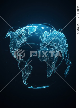 未来地図と光のノード構成（ai生成画像） 125418948