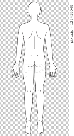 簡單的線條畫出一個男人從背後 125419049