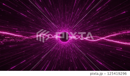 パープルに輝くデータトンネル（ai生成画像） 125419296
