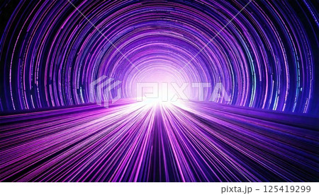 パープルに輝くデータトンネル(ai生成画像) パープルに輝くデータトンネル(ai生成画像) 125419299