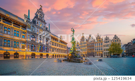 Downtown Antwerp city skyline, cityscape of Belgium 125419634
