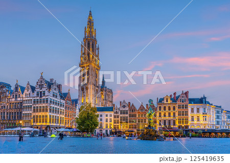 Downtown Antwerp city skyline, cityscape of Belgium 125419635