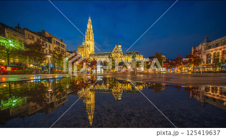 Downtown Antwerp city skyline, cityscape of Belgium 125419637