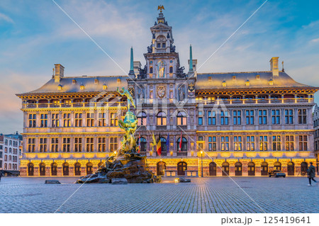 Downtown Antwerp city skyline, cityscape of Belgium 125419641