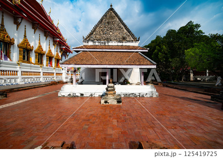 Nonthaburi, Thailand, March 15, 2025, Explore the serene architecture of Wat Chomphuwek 125419725
