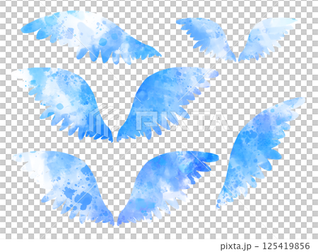 Beautiful blue angel wings illustration Beautiful blue angel wings illustration 125419856