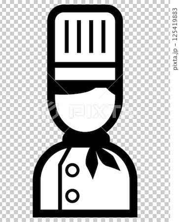 廚師的簡單單色插圖圖標 125419883