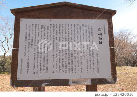 三河国「市場城」　石垣と曲輪の現在の様子 125420016