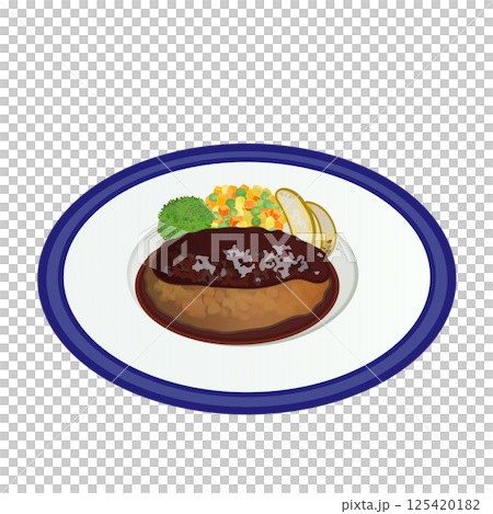 盤子上的漢堡插圖 盤子上的漢堡插圖 125420182