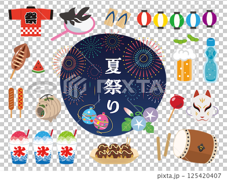 Illustration set of the summer festival 125420407