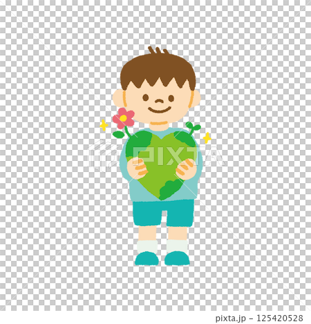 Illustration of a child growing up with a healthy mind Feelings, emotions, growth, handwritten 125420528