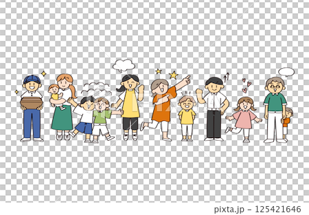 Positive people illustration set Positive people illustration set 125421646